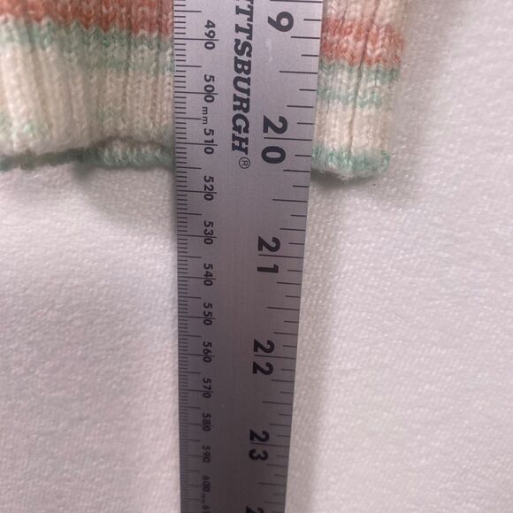 Soft Surroundings Juniper Aqua Multi Stripe Cardigan Women’s Medium Open Front - Picture 9 of 9